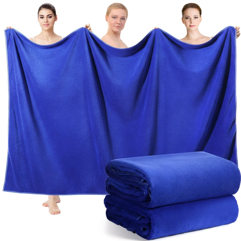 Mixweer 4 Pcs Oversized Bath Towels, 40 x 80 Inch Giant Microfiber Jumbo Bath Sheets Ultra Soft Bathroom Microfiber Quick Dry Absorbent Shower Towels for Spa Camping Beach (Navy Blue)