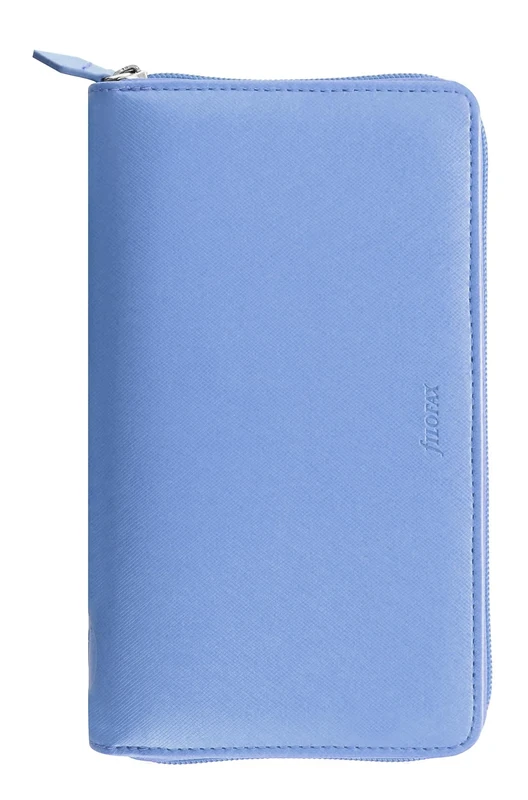 Filofax Saffiano Personal Compact Zip Organiser - Blue