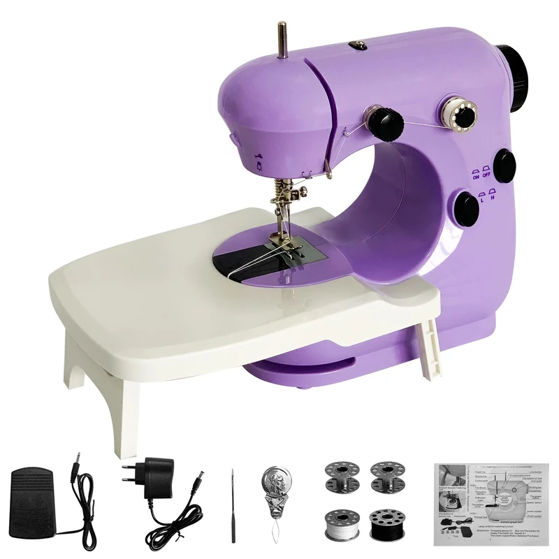 CATCHLUCK Mini Sewing Machine for Beginners, Electric Sewing Machines with Extension Table, Adjustable 2 Speed with Foot Pedal with Sewing Kits, Best Gift for Kids Women Household
