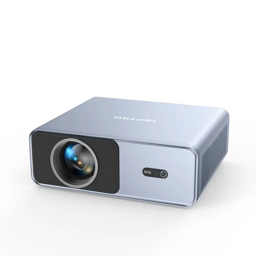 NetfIix Officially & DoIby AudioProjector 4K, 1000ANSI Portable Smart Projectors for Home Cinema, Fully Auto Screen Adjustment, TOPTRO FHD 1080P Bluetooth WiFi 6 Bedroom Projector (Blue)