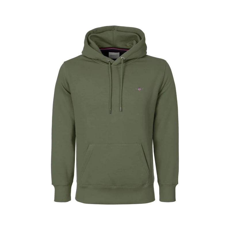 Gant Reg Shield Hoodie Hooded Sweatshirt, Dry Herb Green, 3XL Men