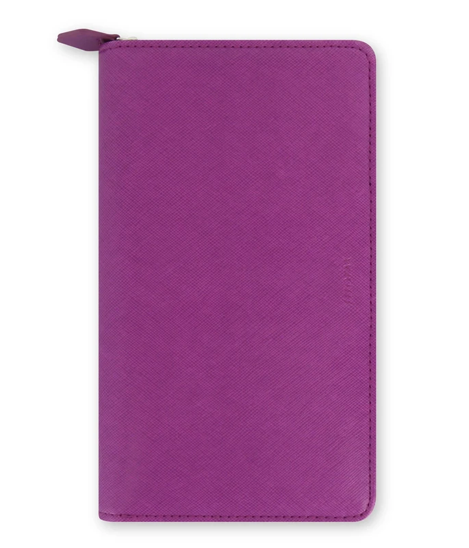 Filofax Saffiano Personal Compact Zip Organiser - Raspberry