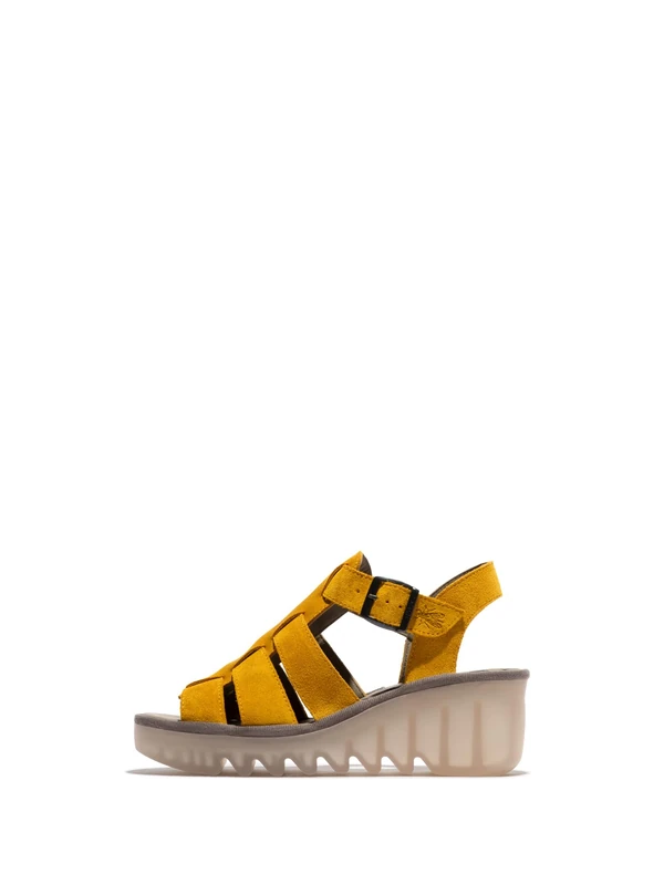 Fly London Women's BAIC621FLY Sandal, Yellow, 7 UK