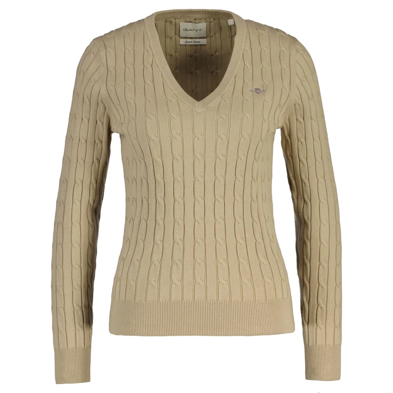 GANT Stretch Cotton Cable V-Neck