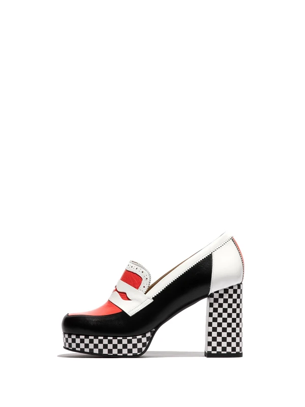 Fly London EROK453FLY, Moccasin Women's Fashion Shoes, Scarlet/Black/White, 3