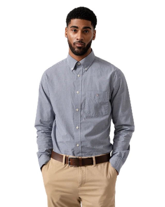 GANT REG Classic Poplin Gingham Shirt Persian Blue