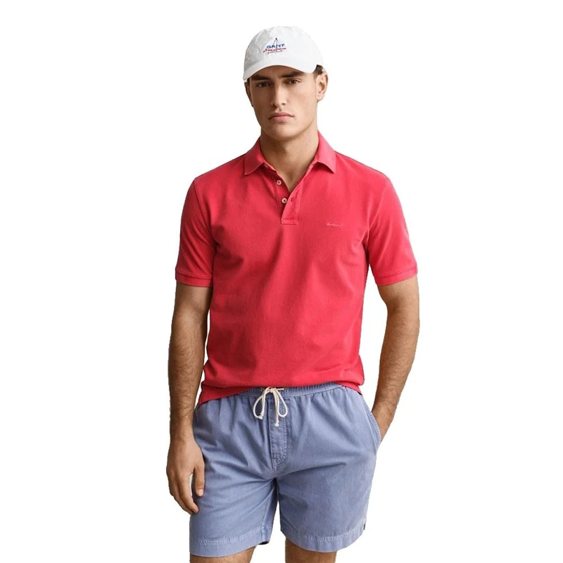 GANT Men's Sunfaded Ss Polo Shirt, Rose-red, XL