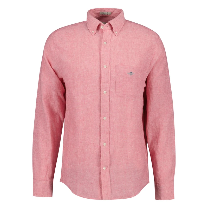 GANT Men's Reg Cotton Linen Shirt, Rose Pink, S
