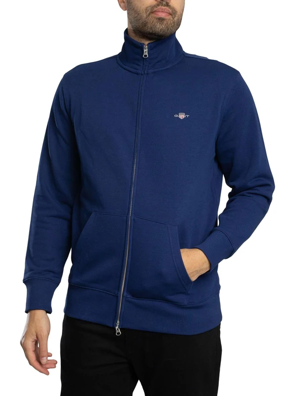GANT Men's Regular Shield Full Zip Track Top, Rich Navy, M
