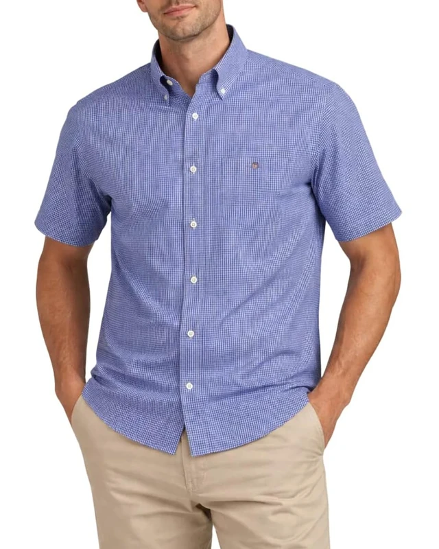 GANT REG Classic POPLIN GINGH SS Shirt - Image 1
