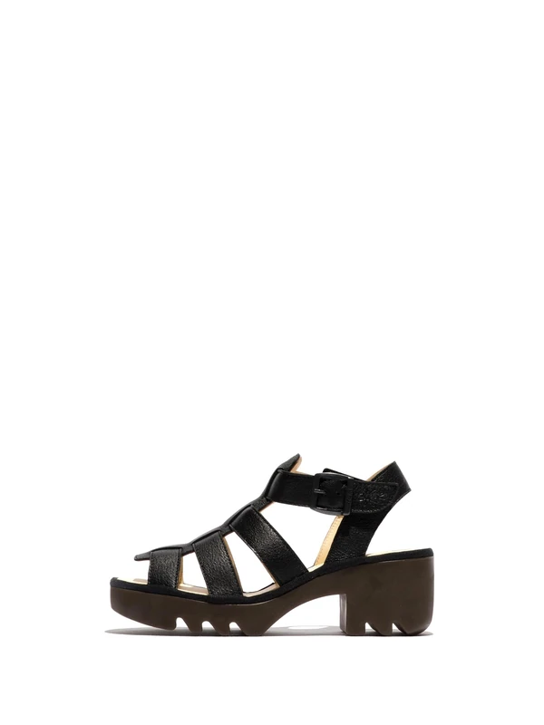 Fly London Women's TERF614FLY Sandal, Black, 7 UK