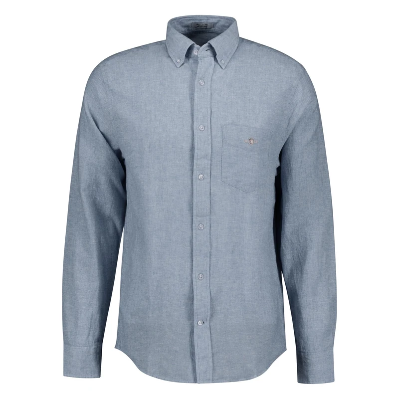 GANT Men's Reg Cotton Linen Shirt, Blue (Vintage Blue), XL