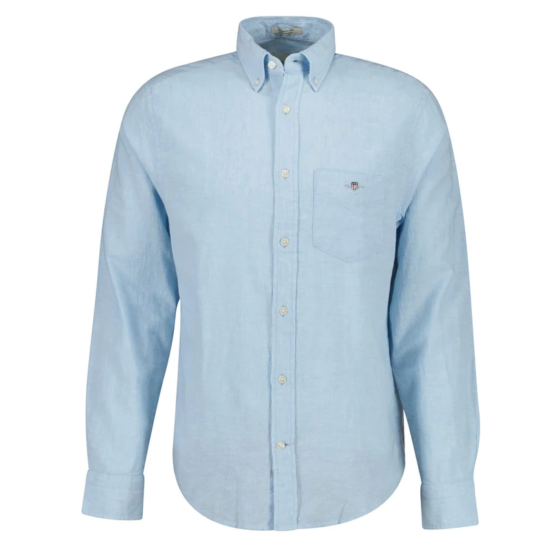 GANT Men's Reg Cotton Linen Shirt, Sky Blue, 5XL