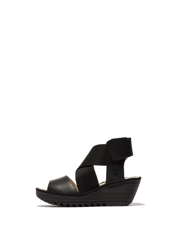 Fly London YUBA385FLY, Sandal Women's Fashion Shoes, BLACK, 8