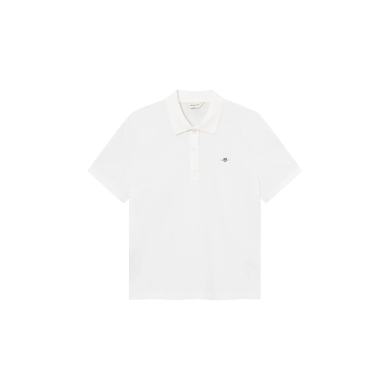 GANT Men's Reg Shield Ss Pique Polo Shirt, White, L