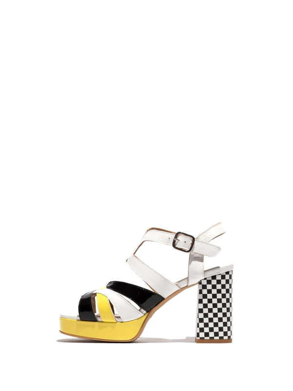 Fly London ETIR455FLY, Sandal Women's Fashion Shoes, WHITE/BLACK/LEMON, 3 - Image 1