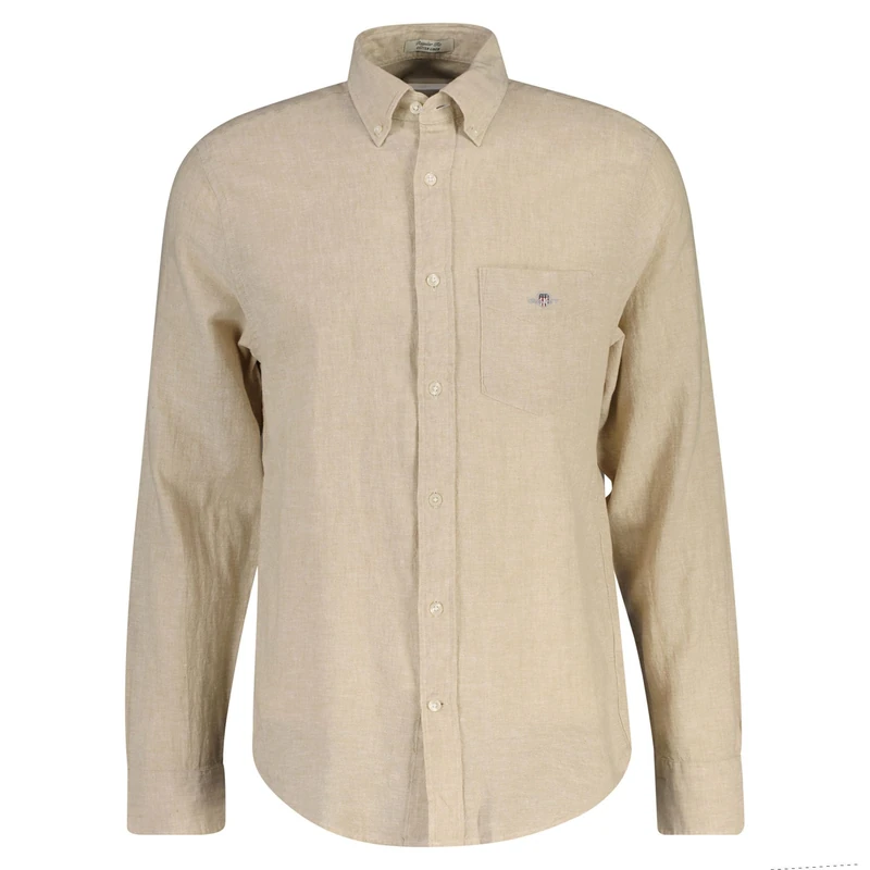 GANT Men's Reg Cotton Linen Shirt, Oat Beige, 5XL