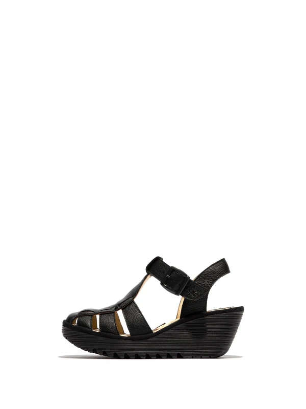 Fly London YERU619FLY, Sandal Women's Fashion Shoes, BLACK, 4