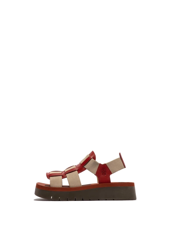 Fly London SAMB245FLY, Sandal Women's Fashion Shoes, INTENSE RUS/TAUPE/BRICK, 7