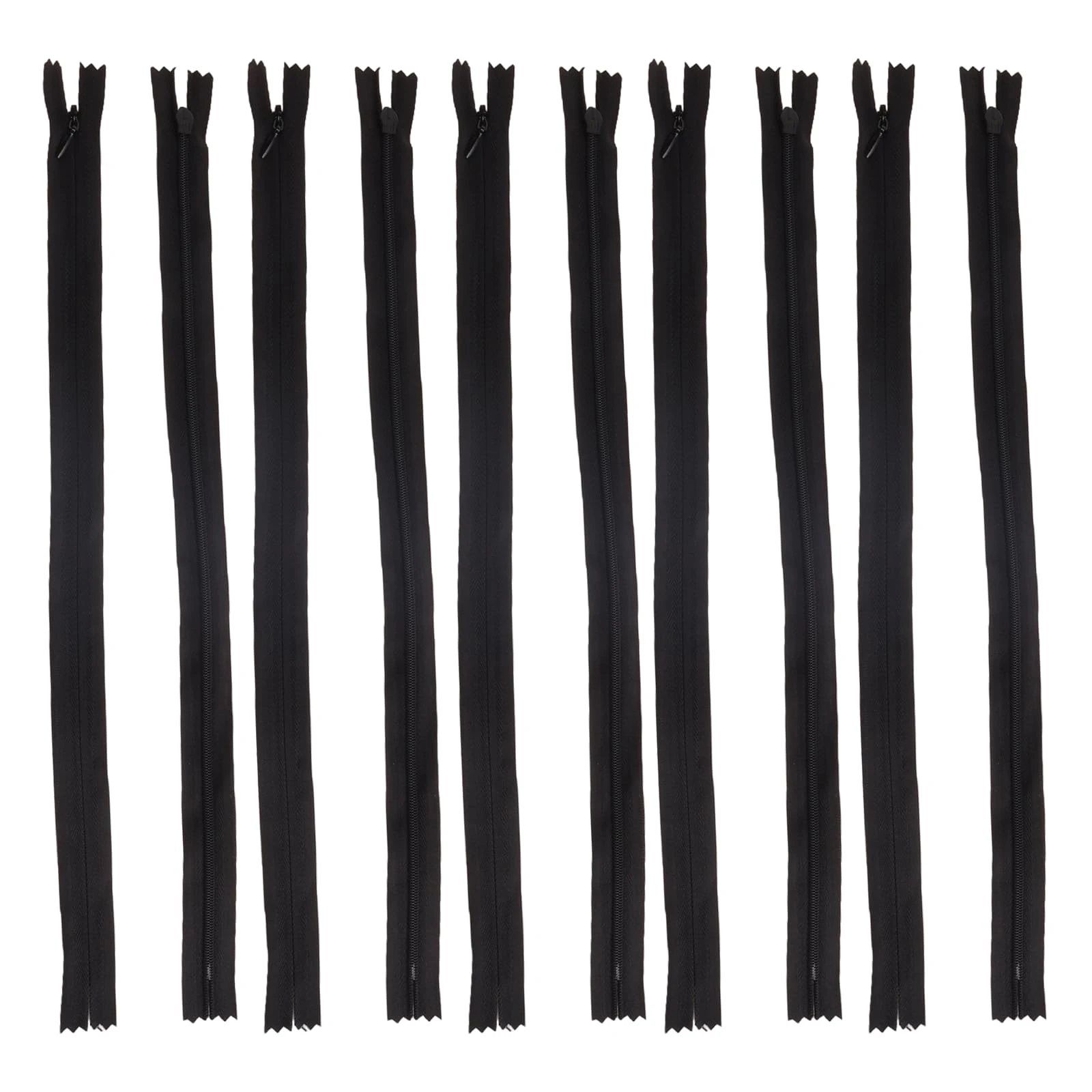 Zippers for Sewing Crafts,10 Pcs Black Zips, 3 Nylon Zippers for Sewing Supplies and Replacement in Bags, Pouches, Skirts, Dresses(36 cm/14.2 inch)