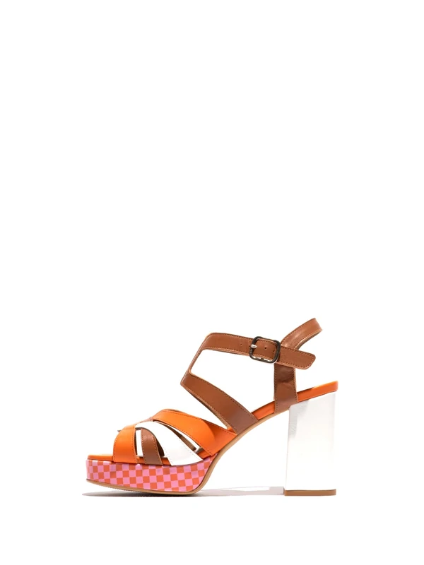 Fly London Women's ETIR455FLY Sandal, White/Orange/Camel, 6 UK - Image 1