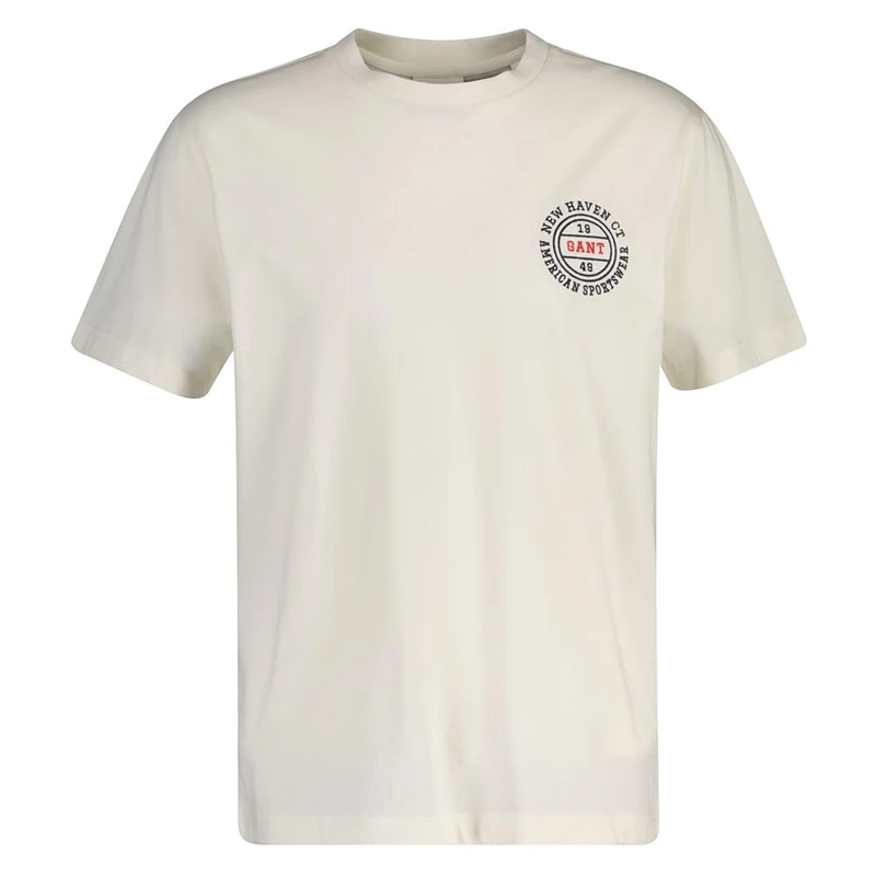 GANT Graphic SS Tshirt T-Shirt, Cream, M Men