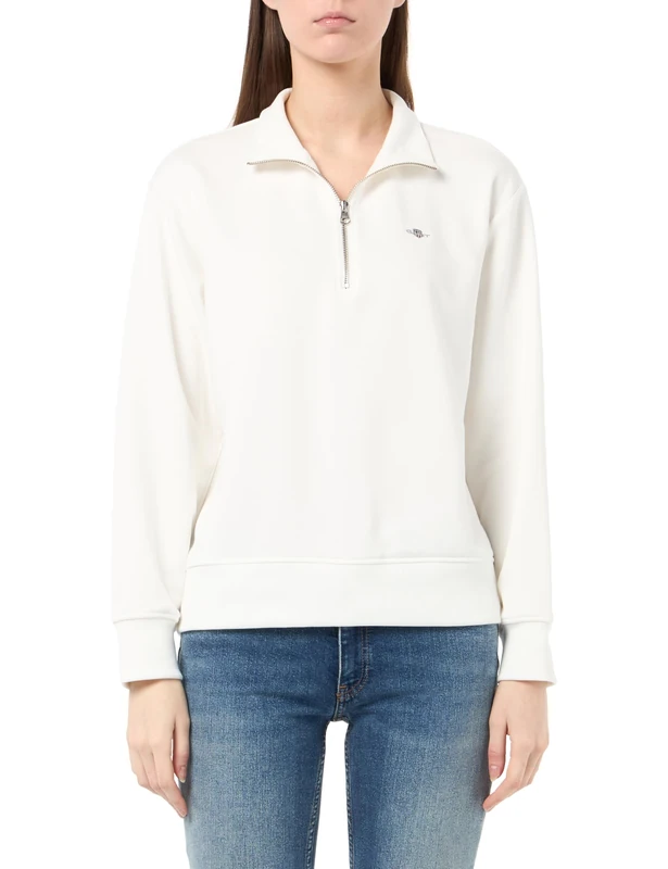 GANT Women's Shield Half-Zip Sweatshirt - Apricot Pink M