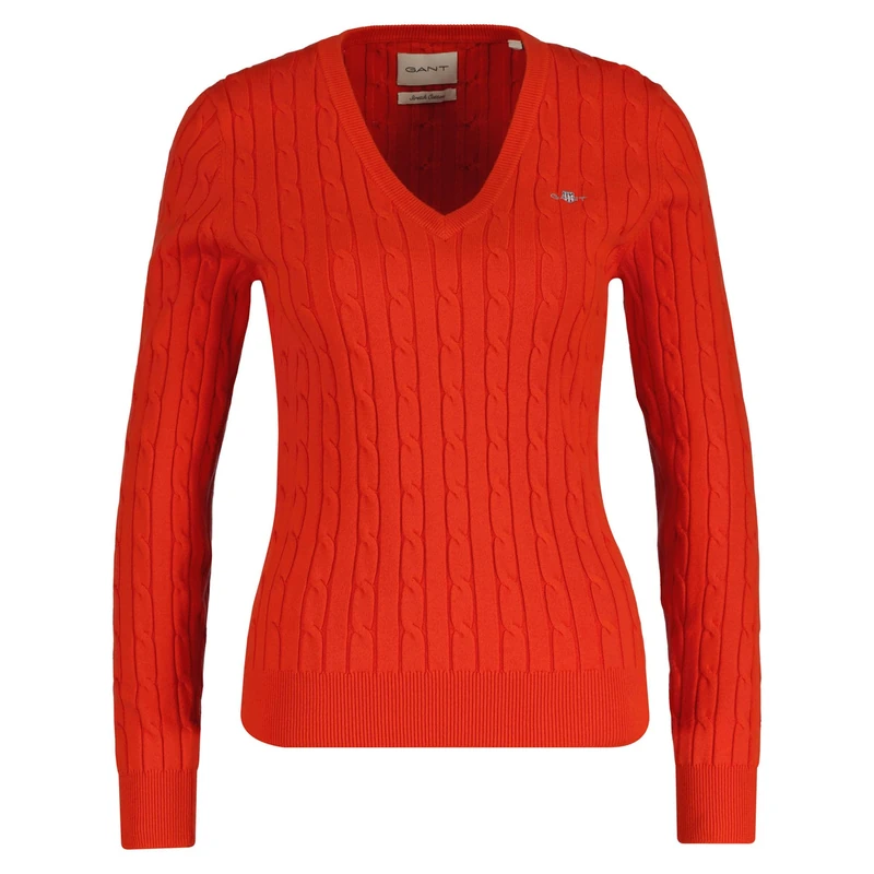 GANT Stretch Cotton Cable V-Neck