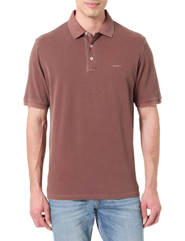 GANT Men's Sunfaded Ss Polo Shirt, Mahogany Brown, 3XL