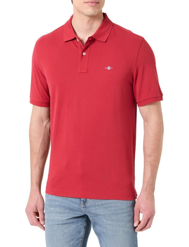 GANT Men's Reg Emb Archive Shield Polo Shirt, Muted Red, S - Image 1