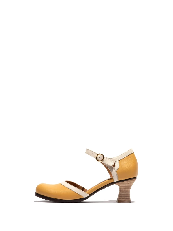 Fly London BAIN463FLY, Sandal Women's Fashion Shoes, BUMBLEBEE/OFFWHITE, 6