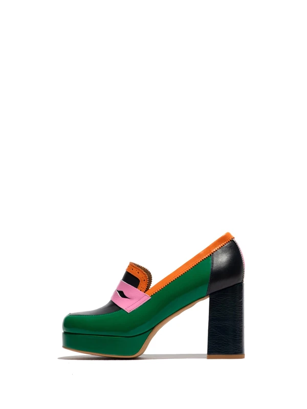 Fly London EROK453FLY, Moccasin Women's Fashion Shoes, Navy/Green/Pink/Orange, 7