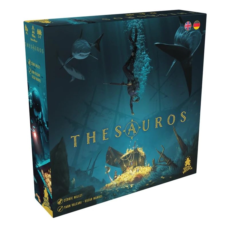 Thesauros - Strategic Eurogame for Treasure Hunt & Budget Management - Worker Placement with Deep Sea Setting - Solo & Expert Mode - German & English - ELZNIR GAMES