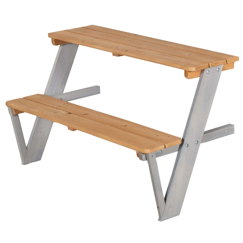 roba Playhouse Picnic Extension – Table and Bench Extension Set for Outdoor Playhouse Accessories – Suitable for Children from 18 Months – Weather Resistant Wooden Set – Multicolour