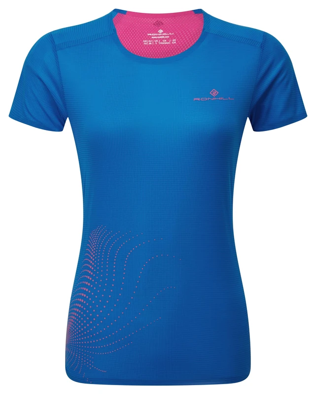 Ronhill Running, Wmn's Tech Race S/S Tee, ClassicBlue/Exuberance, 8 - Image 1