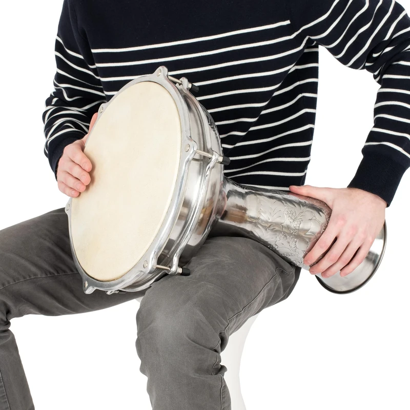 Percussion Plus embossed nickel doumbek - 12 inch