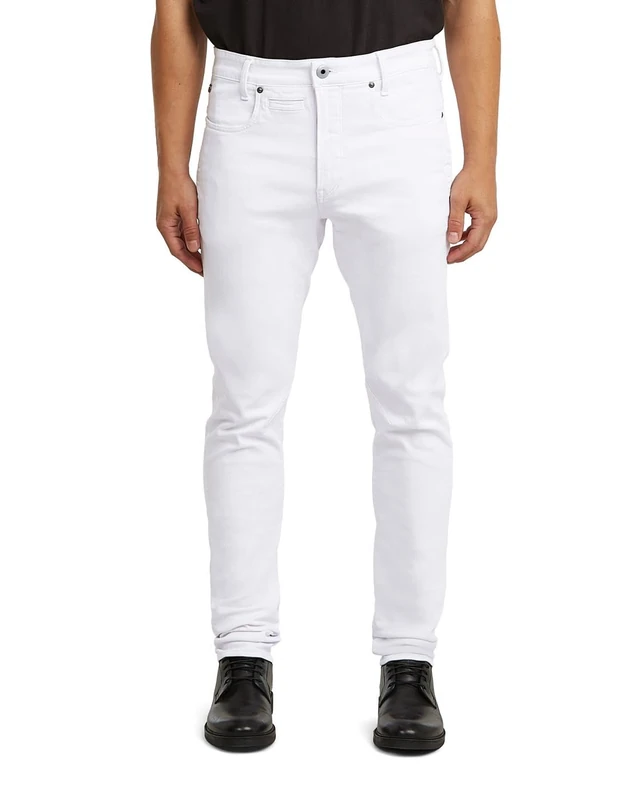G-STAR Men's D-STAQ 3D Slim Jeans, Colour White, Size: Waist 35, Inseam 34