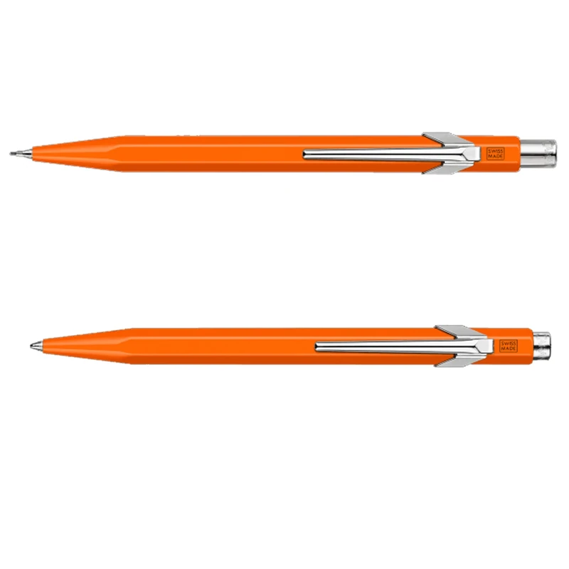 Caran d'Ache 849 Set: Ballpoint Pen & Mechanical Pencil, Orange Fluo