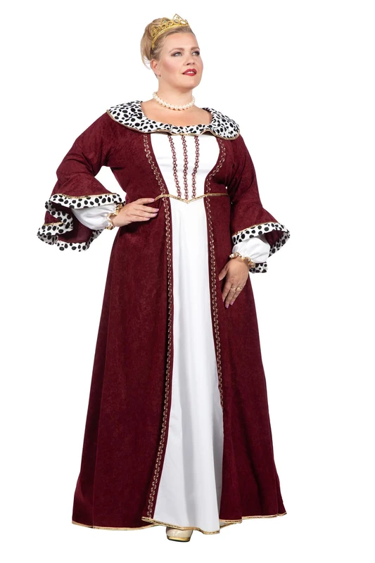 WILBERS & WILBERS 320477 Women's Queen Costume, Luxury Toe-Length Dress with Trumpet Sleeves, Medieval Theme Party, Carnival - Image 1