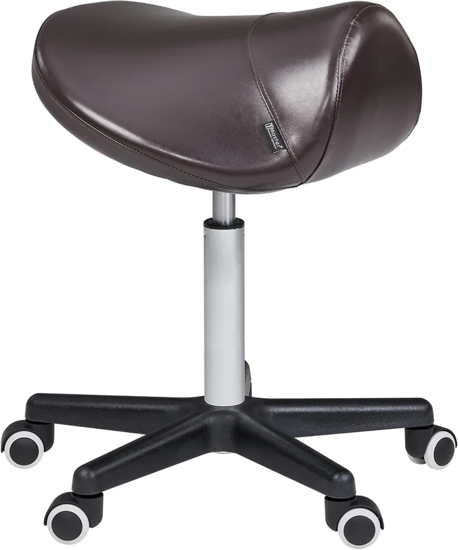 Master Massage Workshop Office Use ErgonomicSaddle Stool-Salon Clinical Tattoo Dentist Clinic Stool, Spas, Salons Stools, Use,Hydraulic Swivel Rolling Chair in Brown