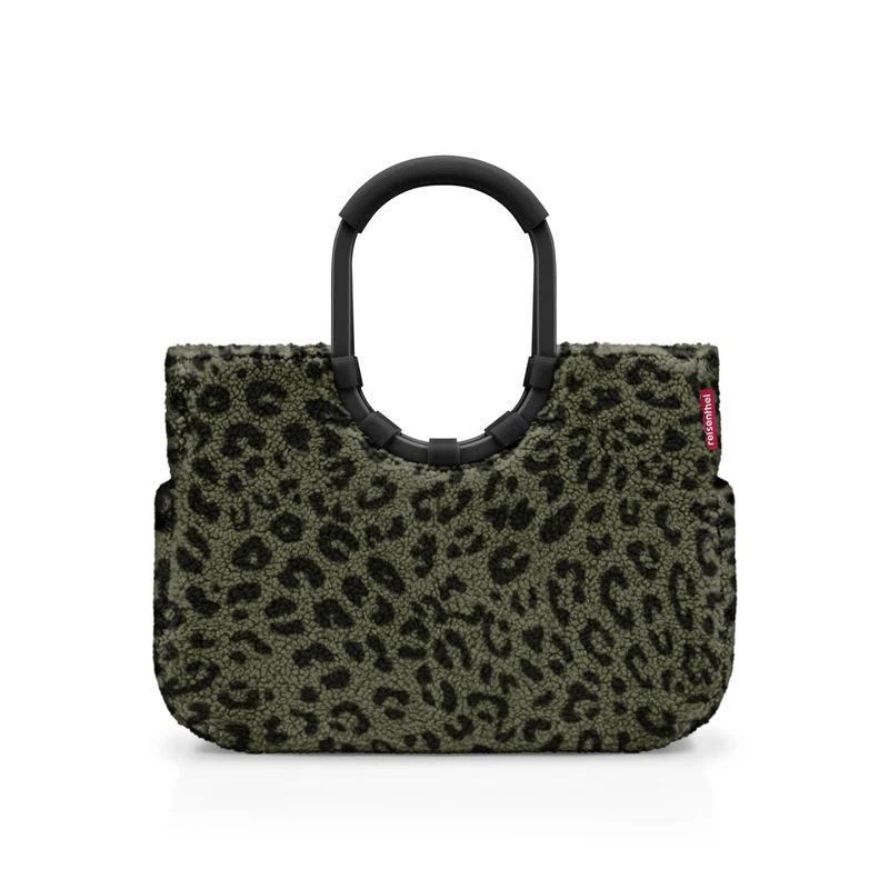 reisenthel Loopshopper L - Sturdy Bag with Practical Compartments Made from Recycled PET Bottles - Charming and Water-Repellent Design Gold, Teddy Leo Olive, L, Contemporary