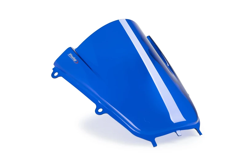 Puig 22284A Z-Racing Windscreen; aerodynamic design with double height; improves rider protection; made of high-impact acrylic; TÜV approved; easy installation, Blue