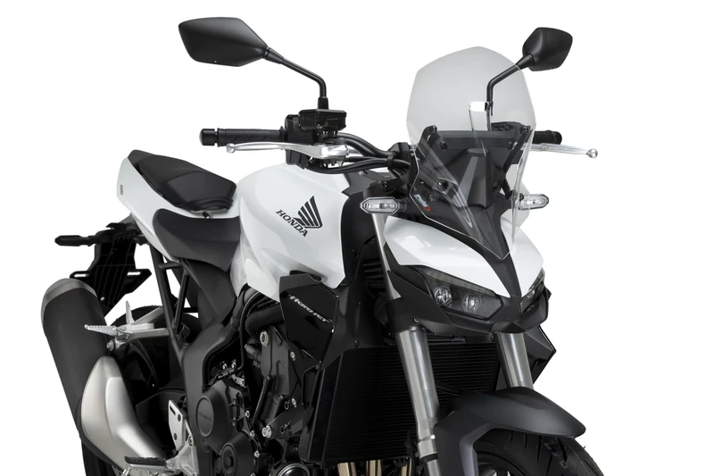 Puig 22382W New Generation Touring; naked aerodynamic windscreen; made of high-impact PMMA; rounded edge and TÜV approval; better wind protection, Clear