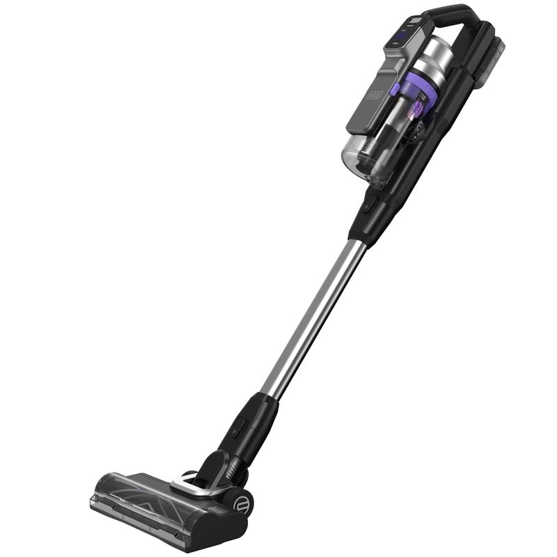 BLACK+DECKER Cordless Vacuum Cleaner, POWERSERIES PREMIER Silver 18V Brushed Power Pet Vacuum, with Crevice Tool, Flip-Out Brush & Attachments, BSV520BRP-GB
