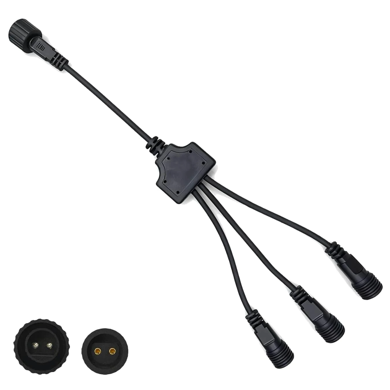 Dekofun Christmas Light Splitter Connector, 2 Pin 1 to 3 Y-Shaped Fairy Lights Splitter, 3 Way Connector Waterproof Extension Eable for G40 Globe, Icicle, Net, Curtain & Xmas String Lights