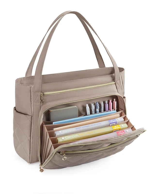 bagsmart Laptop Tote Bag for Women, 15.6 inch Teacher Work Bag Nurse Bag, Computer Briefcase, Quilted with Insulated Pocket for Nurse, Office, School, College