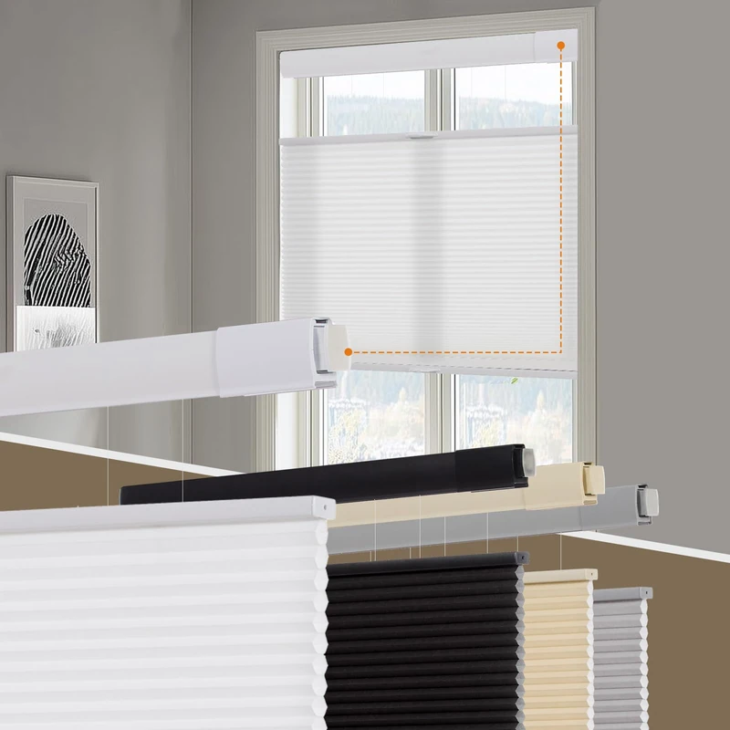 Persilux No Drill Light Filtering Cellular Shades,White,35" w x 72" h