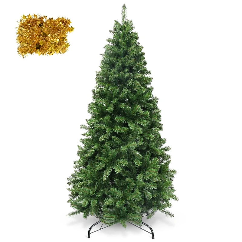 Christmas Tree 6FT – 800 Tips Full & Realistic Green Xmas Tree with PVC Branches, Metal Stand – Christmas Tree for or Home, Office, Shops and Hotels (Green 179 cm)