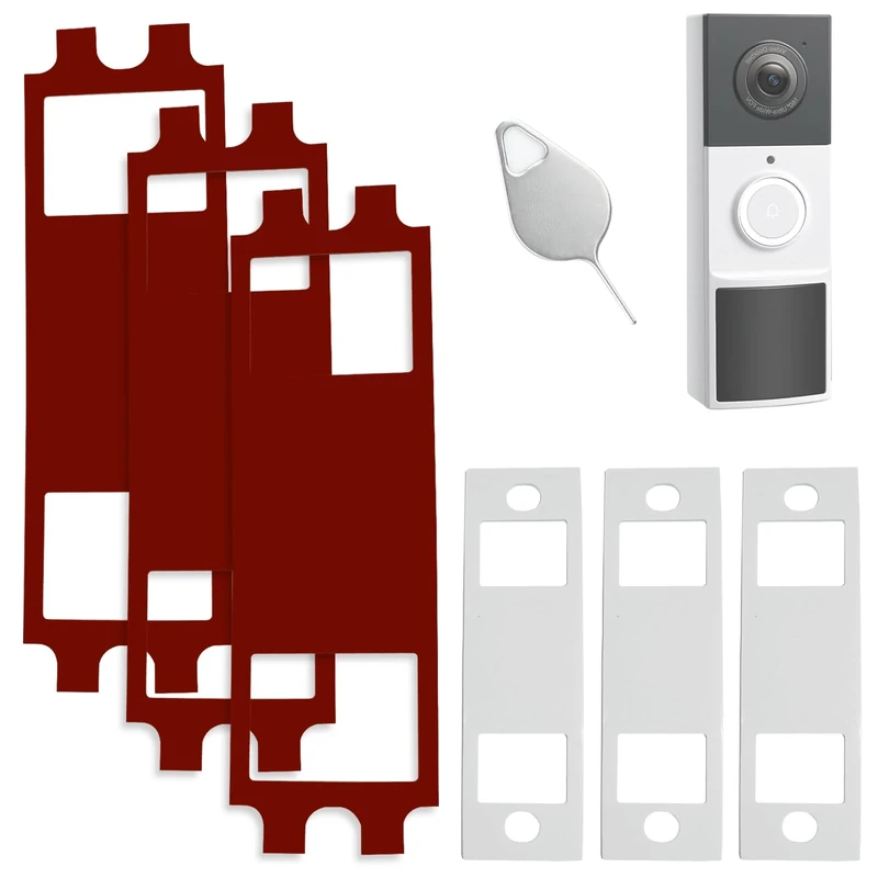 No Drill Doorbell Sticky Mount and Doorbell Key Replacement Tool Compatible with Tapo TD21/ D210 Battery Video Doorbell, 3 Pack Strong Adhesive Sticky Pad Video Doorbell Mounting Tape