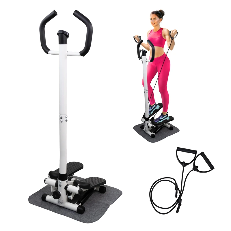 Mobiclinic®, Stepper with Handlebar, Height Adjustable, LCD Monitor, Adjustable Intensity, Non-Slip Pedals, Stepper, Step-by-Step Machine, Compact, Home Exercise, Step-Pro